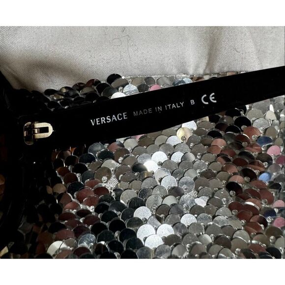 Versace Sunglasses Black  Oversized Bling- Crystal/rhinestone  VE4183B Designer main image 3